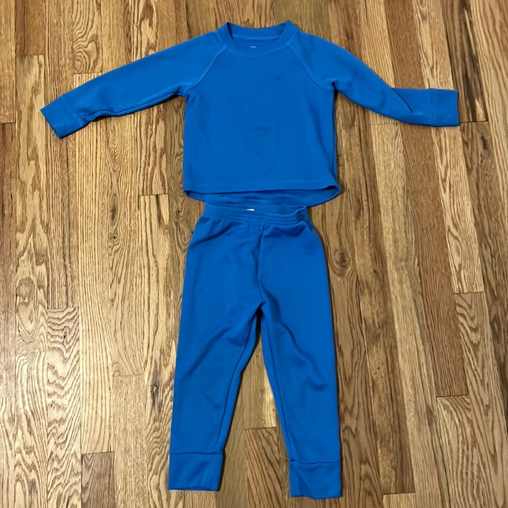 LL Bean toddler wicked warm midweight blue pajama 4T